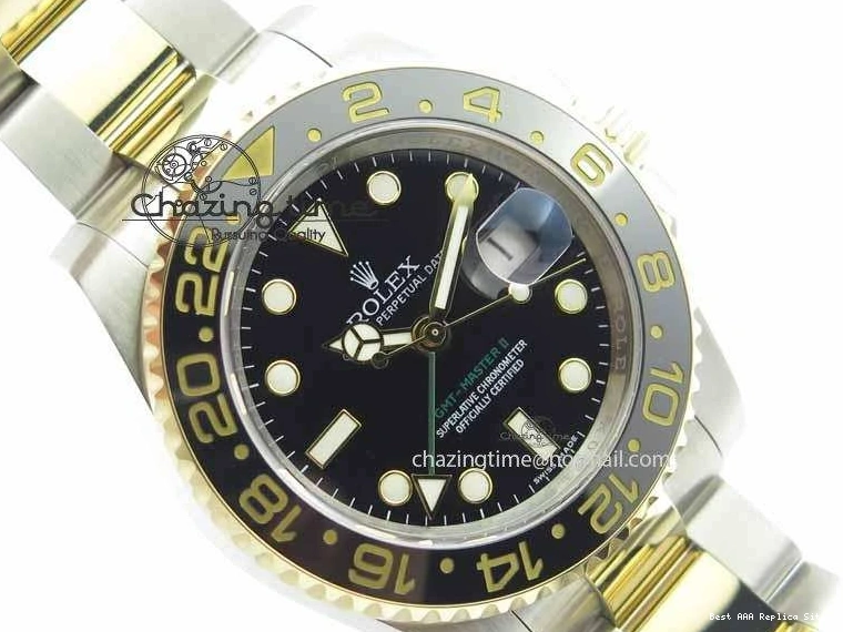 Best AAA Replica Sites Stack) II GMT-Master A3187 Best 1:1 Black Hand LN YG Wrapped Edition Noob (Correct 3642 Timeless Thick Ceramic 116713 0115